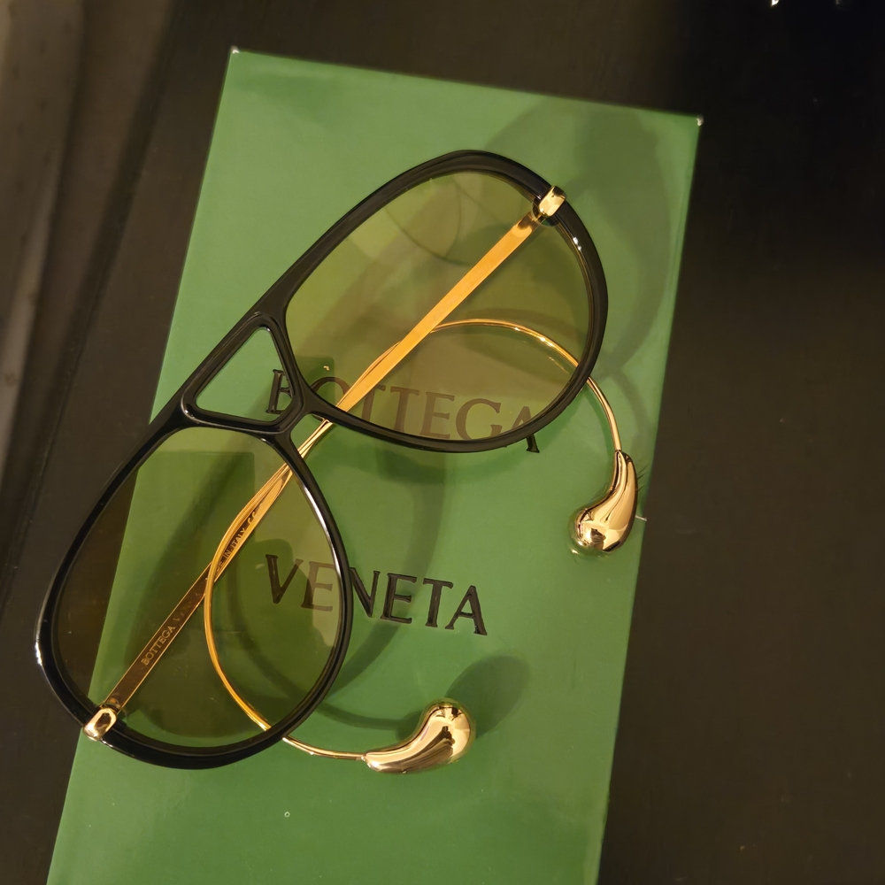 Bottega Veneta Black and Gold Sunglasses